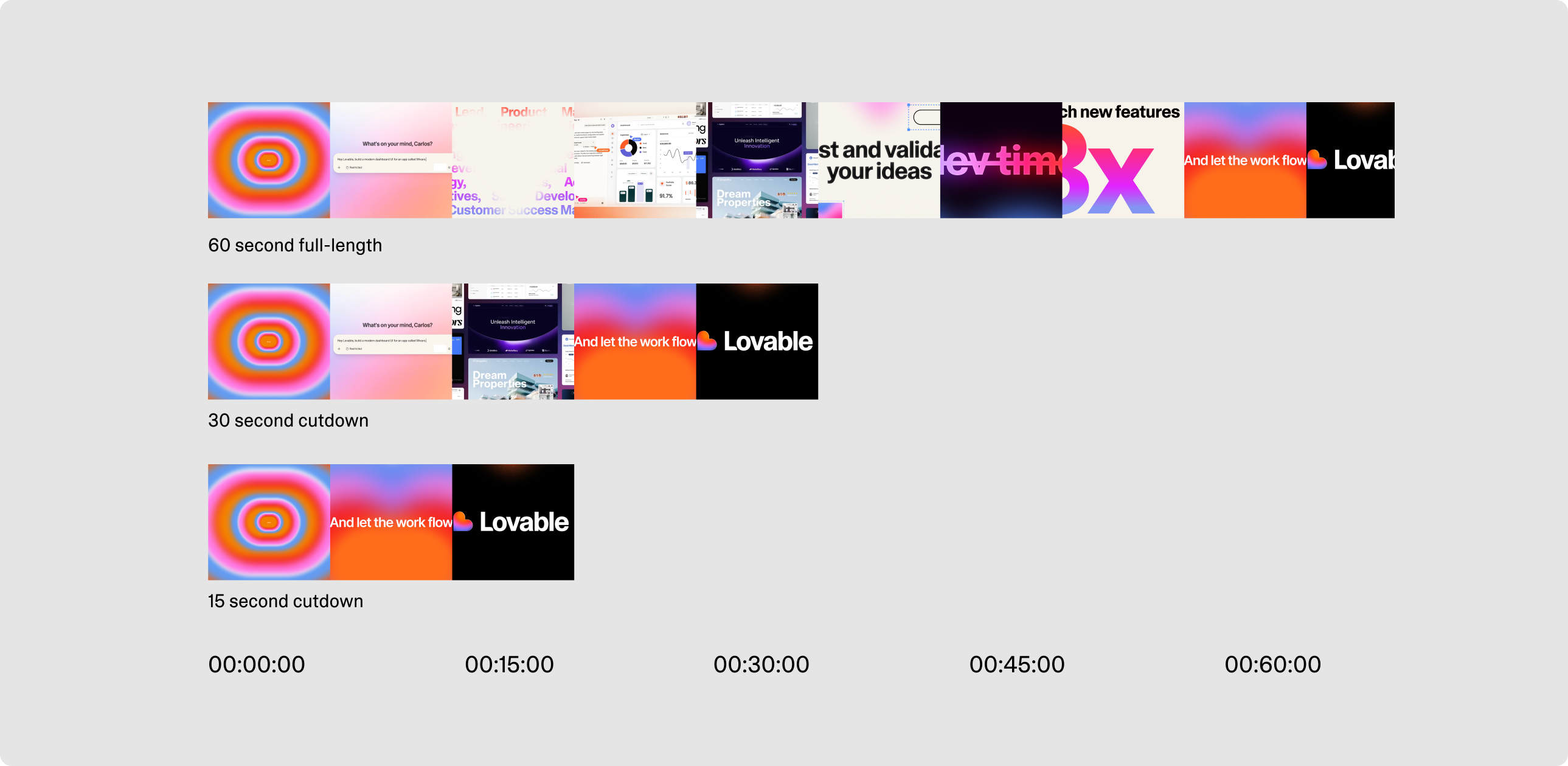 Sizzle reel cutdown instructions